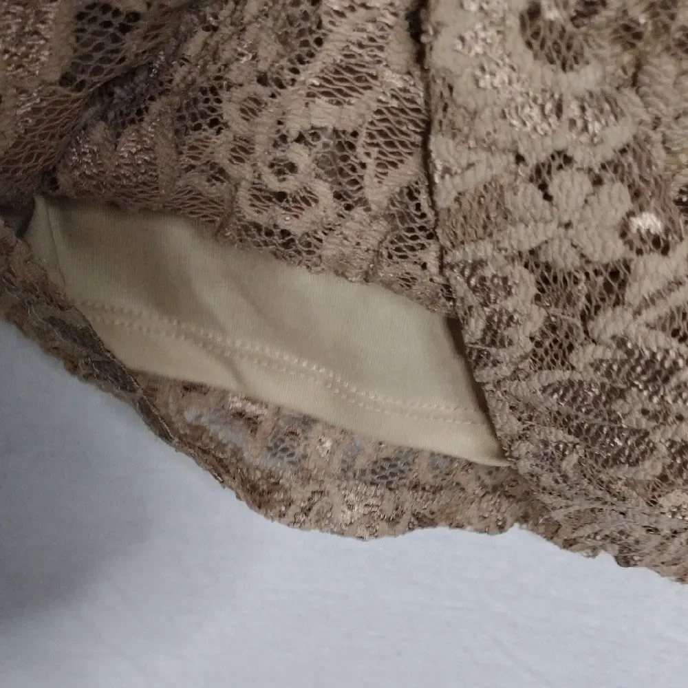 Rubber Ducky Productions Nude/Tan Lace Dress Size Medium